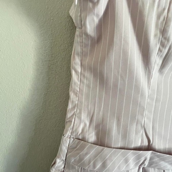 NWT Pink Pinstripe Pleat Tube Short Dress small - Picture 8 of 8